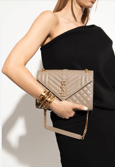 beige YSL envelope bag